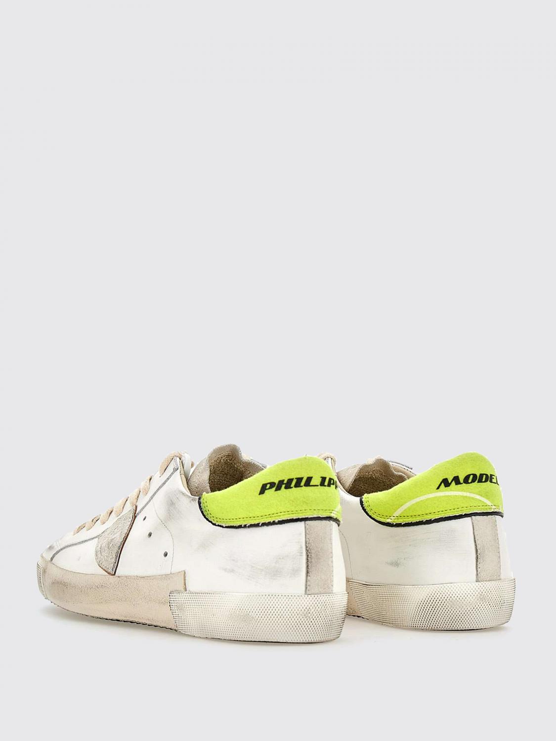 PHILIPPE MODEL SNEAKERS: Paris Sneakers by Philippe Model in Used-Effect Leather, Bianco 3 - Img 3