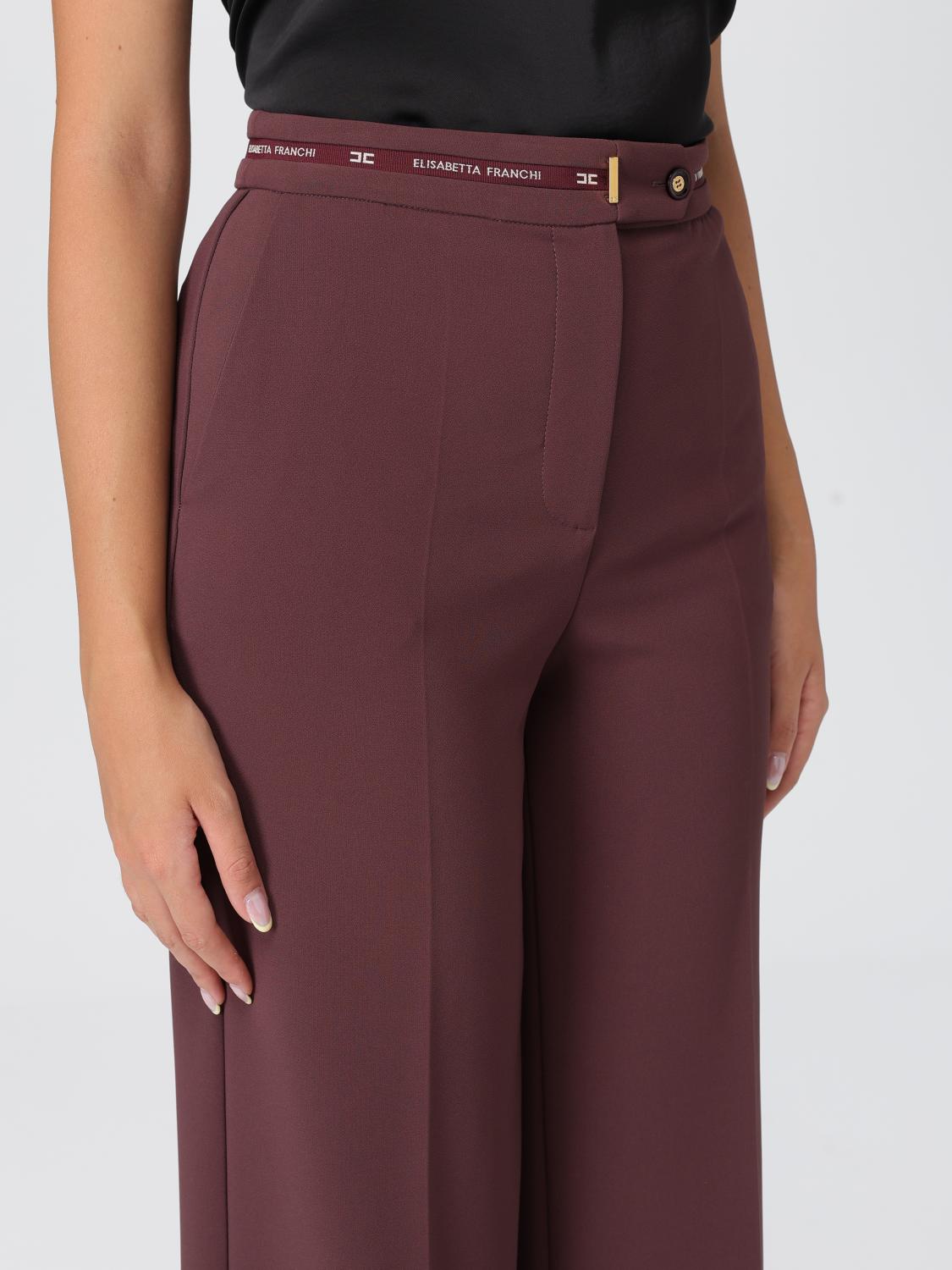 ELISABETTA FRANCHI PANTALONES: Pantalón mujer Elisabetta Franchi, Vino - Img 3