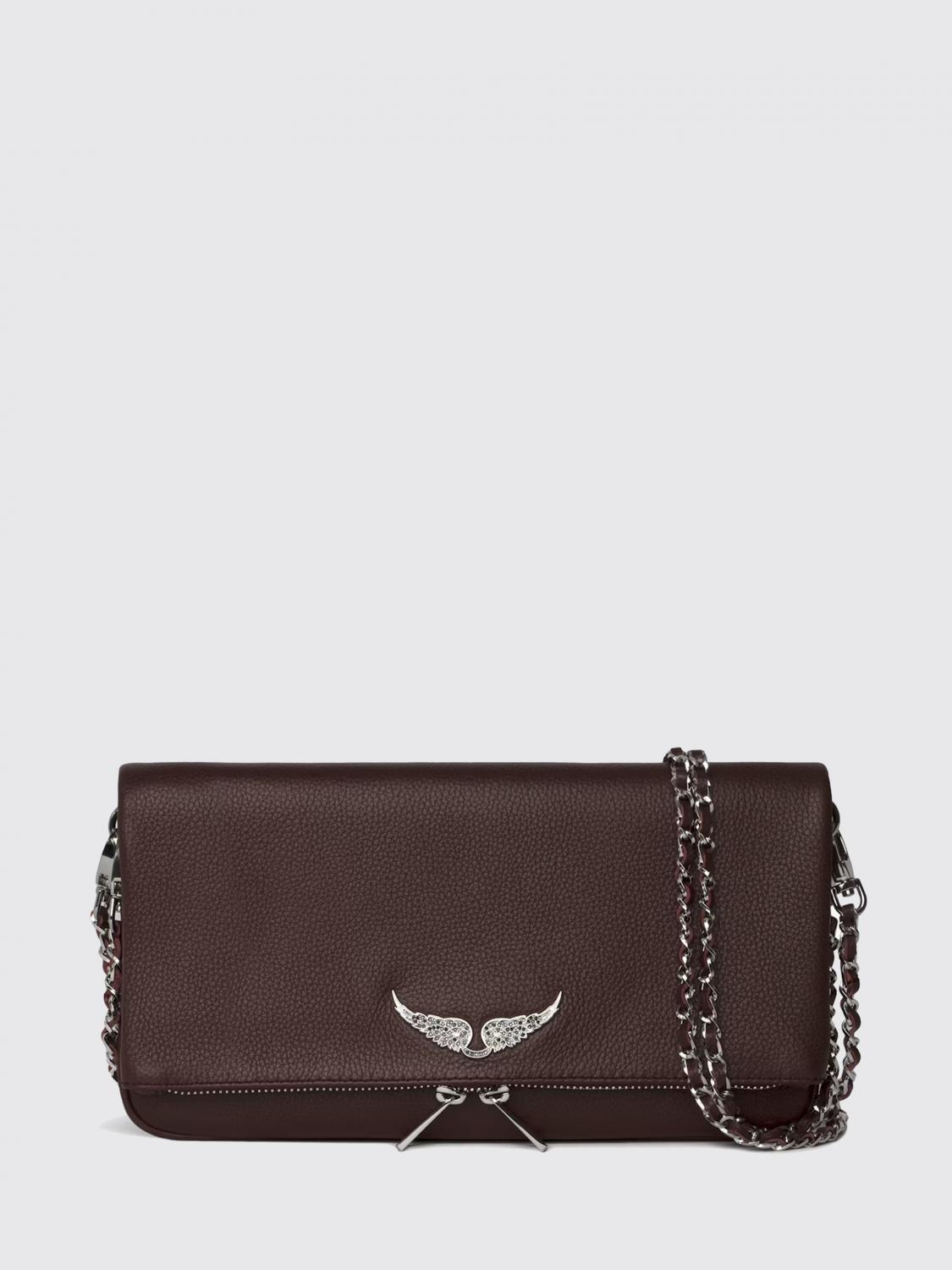 ZADIG & VOLTAIRE CLUTCH: Clutch Rock Zadig & Voltaire in pelle a grana , Bordeaux - Img 1