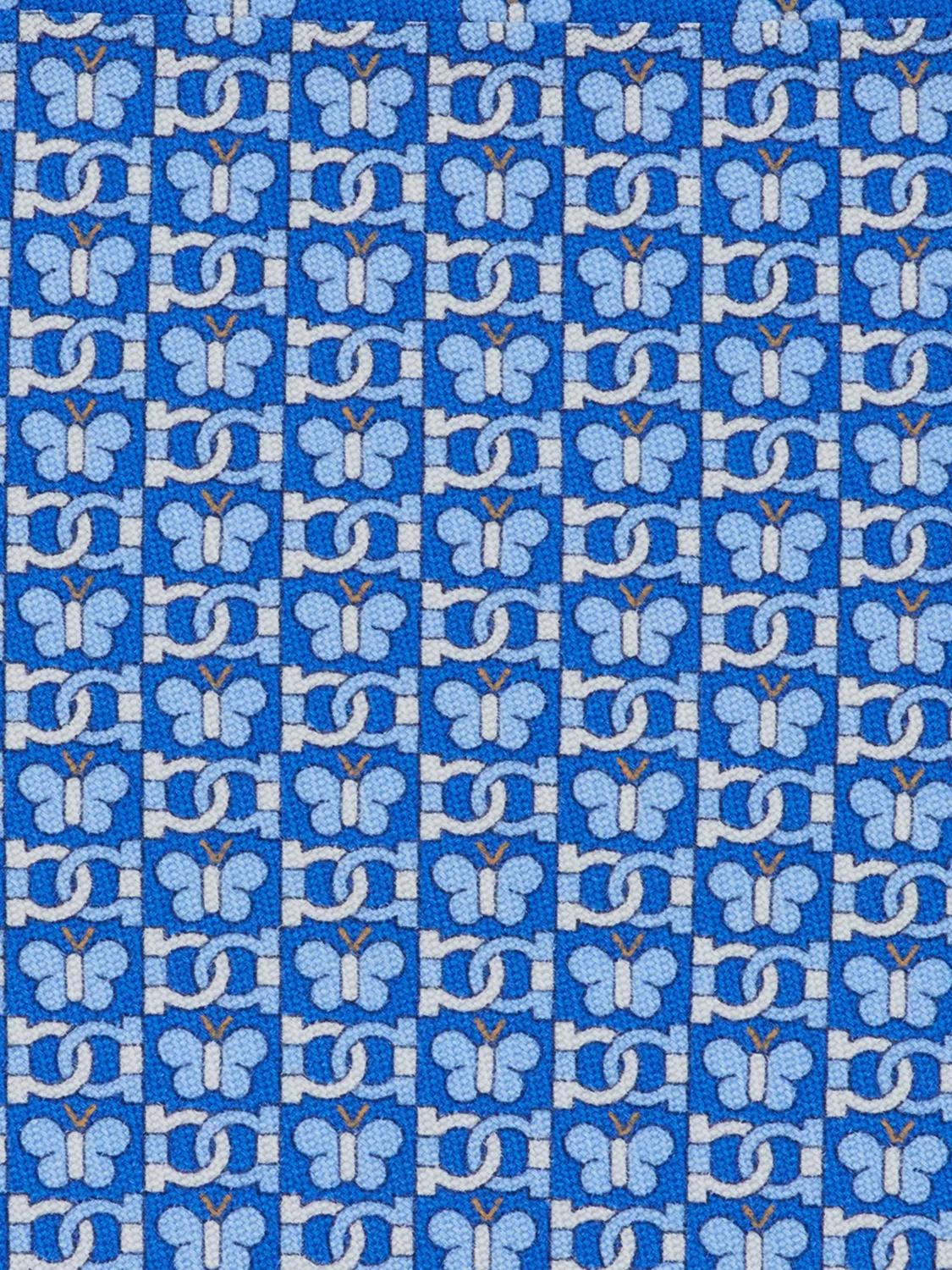 FERRAGAMO TIE: Gancini Butterfly Print Silk Tie Ferragamo, Blue - Img 4