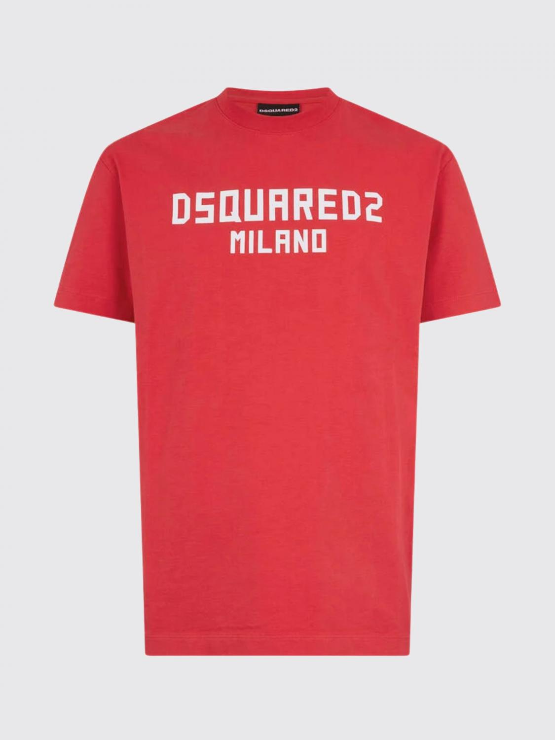 DSQUARED2 CAMISETA: Camiseta de algodón con logo Dsquared2, Rojo - Img 3