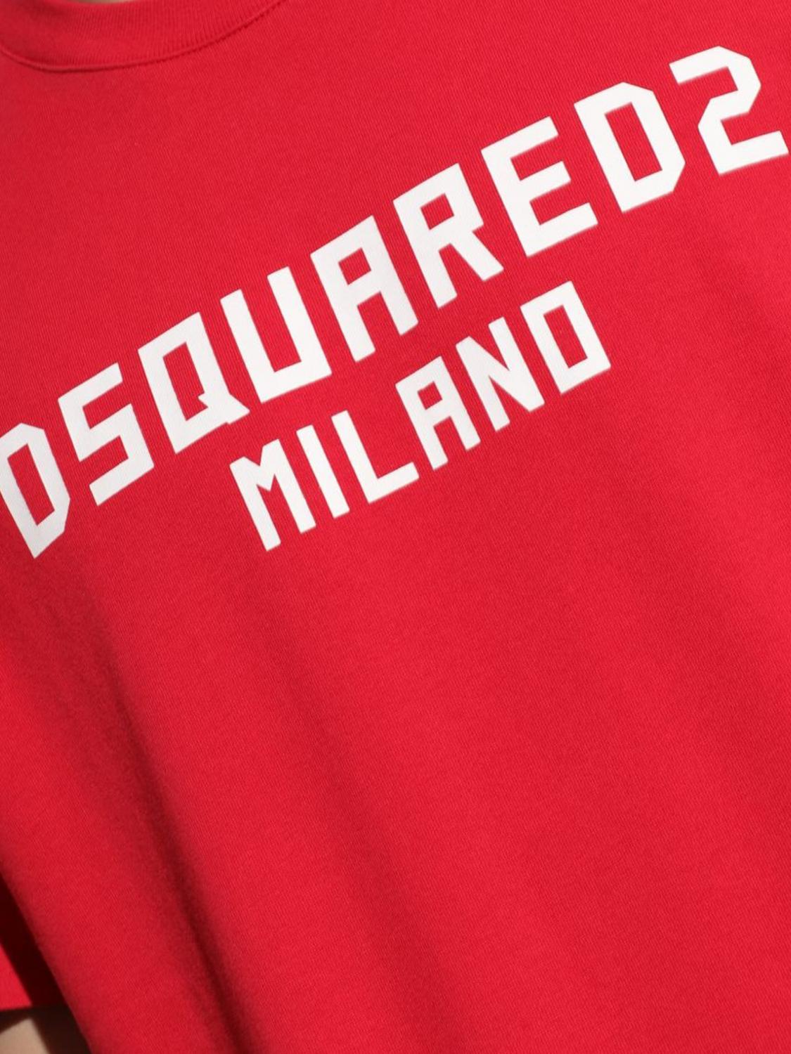 DSQUARED2 CAMISETA: Camiseta de algodón con logo Dsquared2, Rojo - Img 4