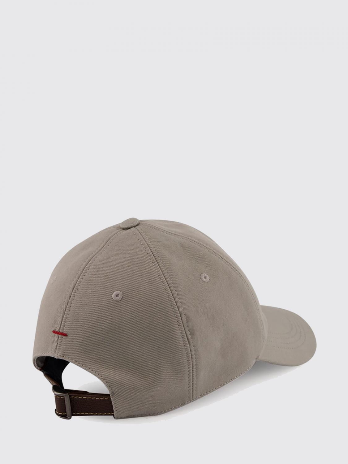 BRUNELLO CUCINELLI HAT: Cotton Gabardine Hat with Logo Brunello Cucinelli, Kaki - Img 2