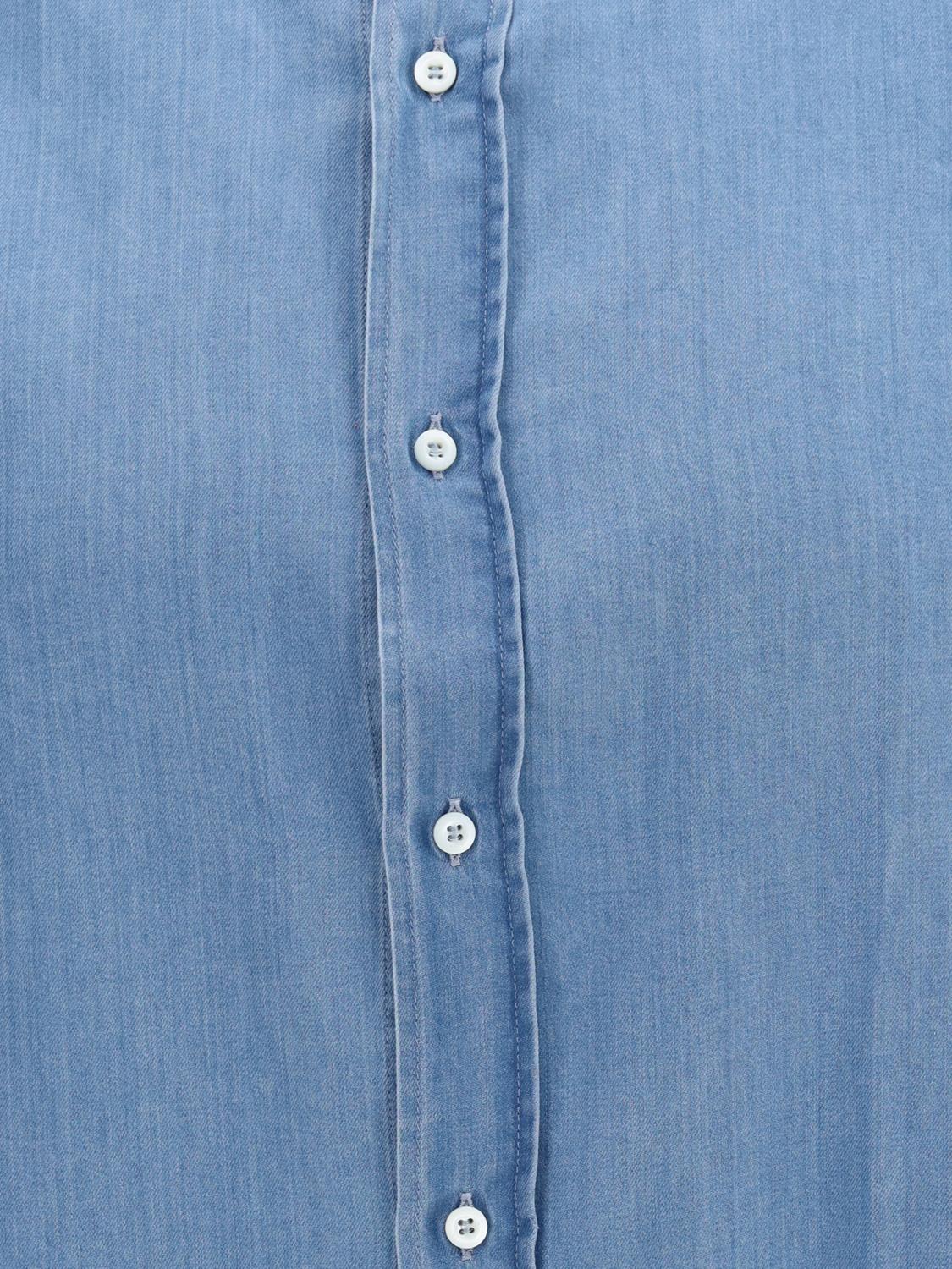 BRUNELLO CUCINELLI HEMD: Baumwollhemd mit Logo Brunello Cucinelli, Denim - Img 4