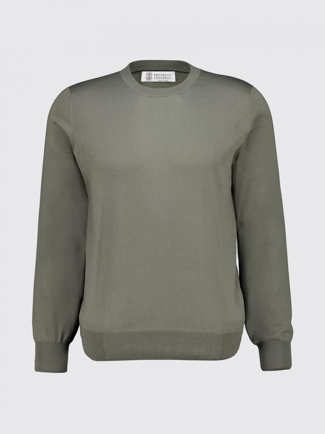 BRUNELLO CUCINELLI PULLOVER: Rundhalspullover aus Baumwolle Brunello Cucinelli, Kaki - Img 2