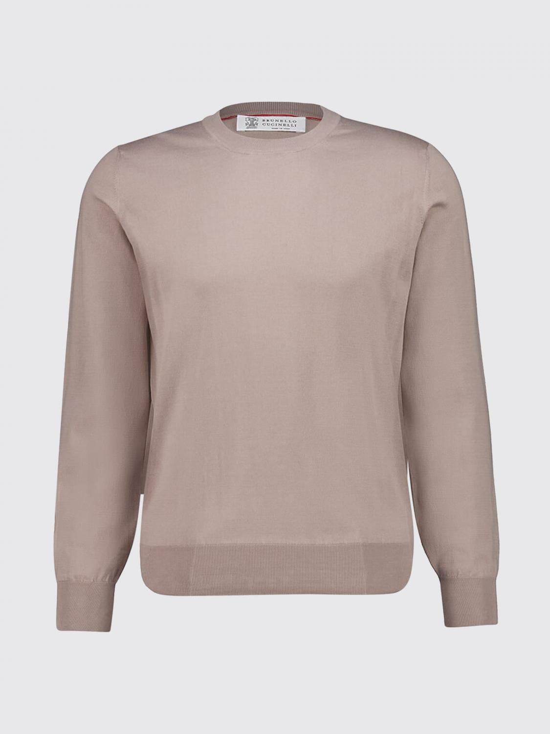BRUNELLO CUCINELLI PULLOVER: Rundhalspullover aus Baumwolle Brunello Cucinelli, Braun - Img 2