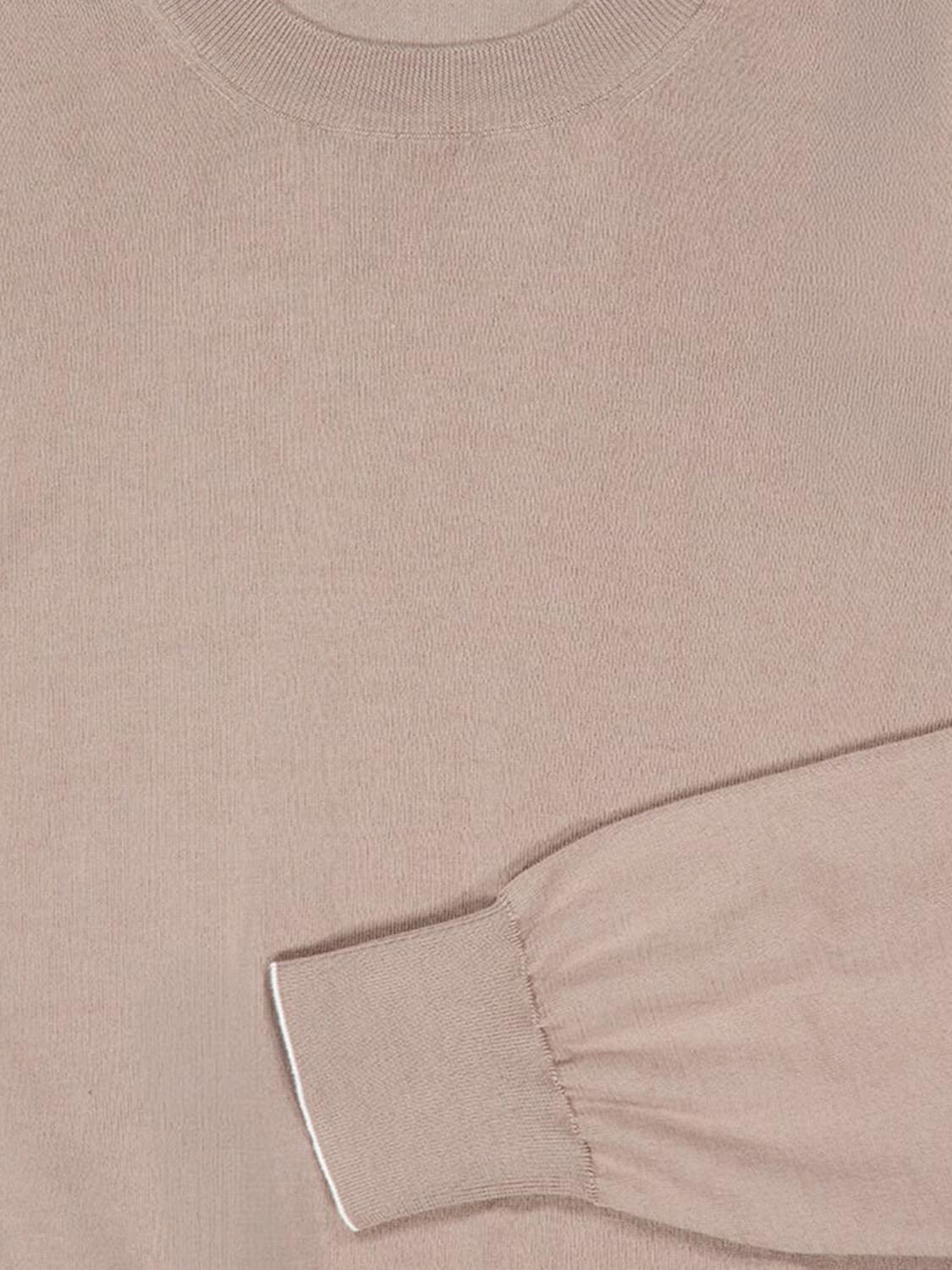 BRUNELLO CUCINELLI PULLOVER: Rundhalspullover aus Baumwolle Brunello Cucinelli, Braun - Img 4