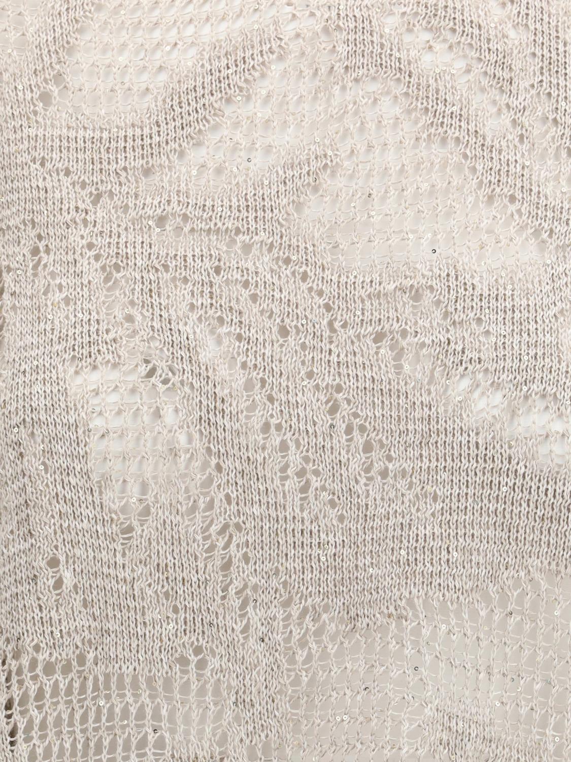 BRUNELLO CUCINELLI JERSEY: Jersey calado de algodón y lino Brunello Cucinelli, Beige - Img 4