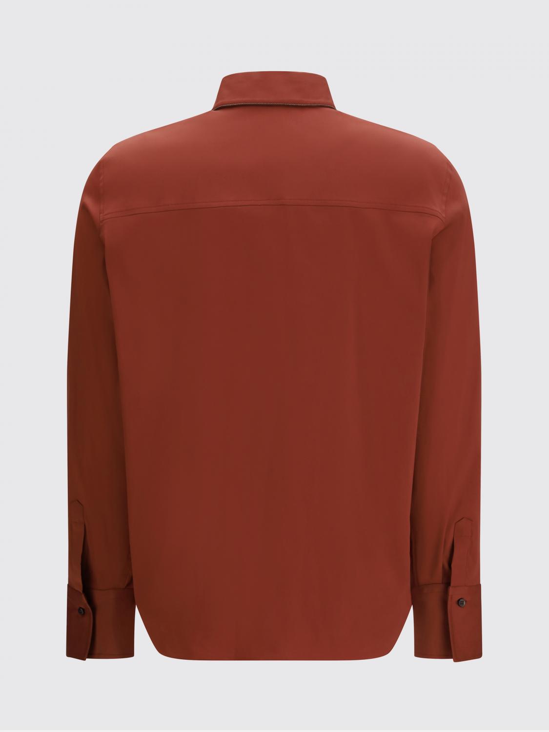 BRUNELLO CUCINELLI CAMISA: Camisa clásica de popelín con monile Brunello Cucinelli, Rojo - Img 3