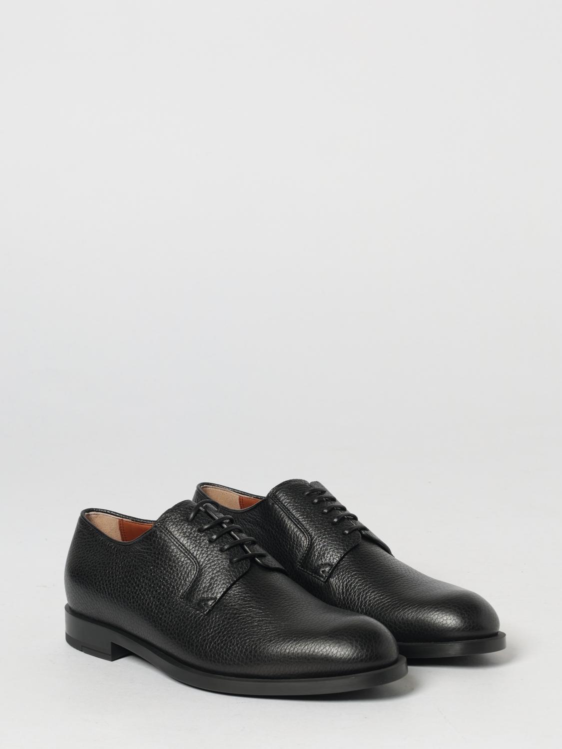 ZEGNA SCHNÜRSCHUHE: Derby-Schuhe aus genarbtem Leder Zegna, Schwarz - Img 2
