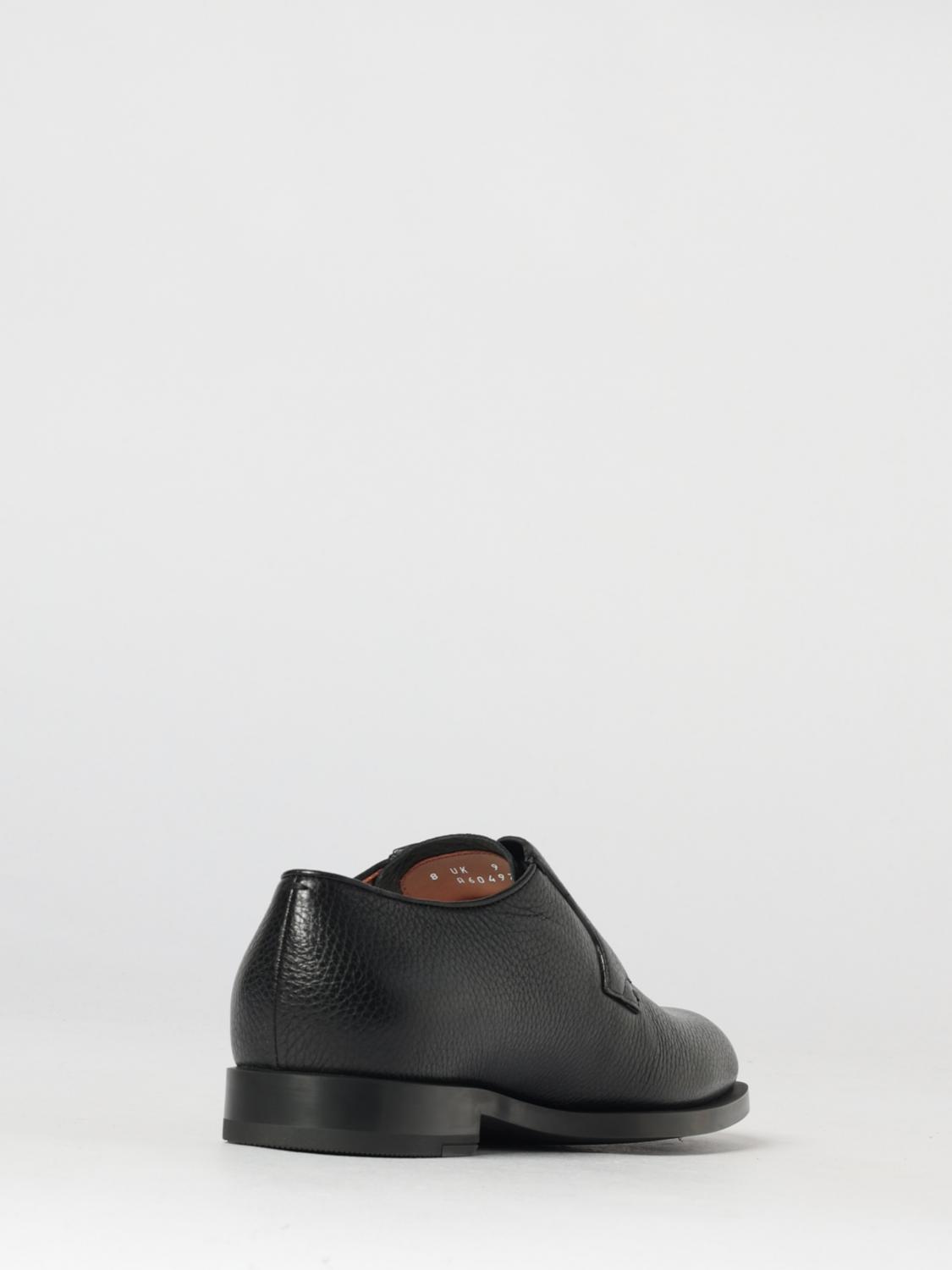 ZEGNA SCHNÜRSCHUHE: Derby-Schuhe aus genarbtem Leder Zegna, Schwarz - Img 3