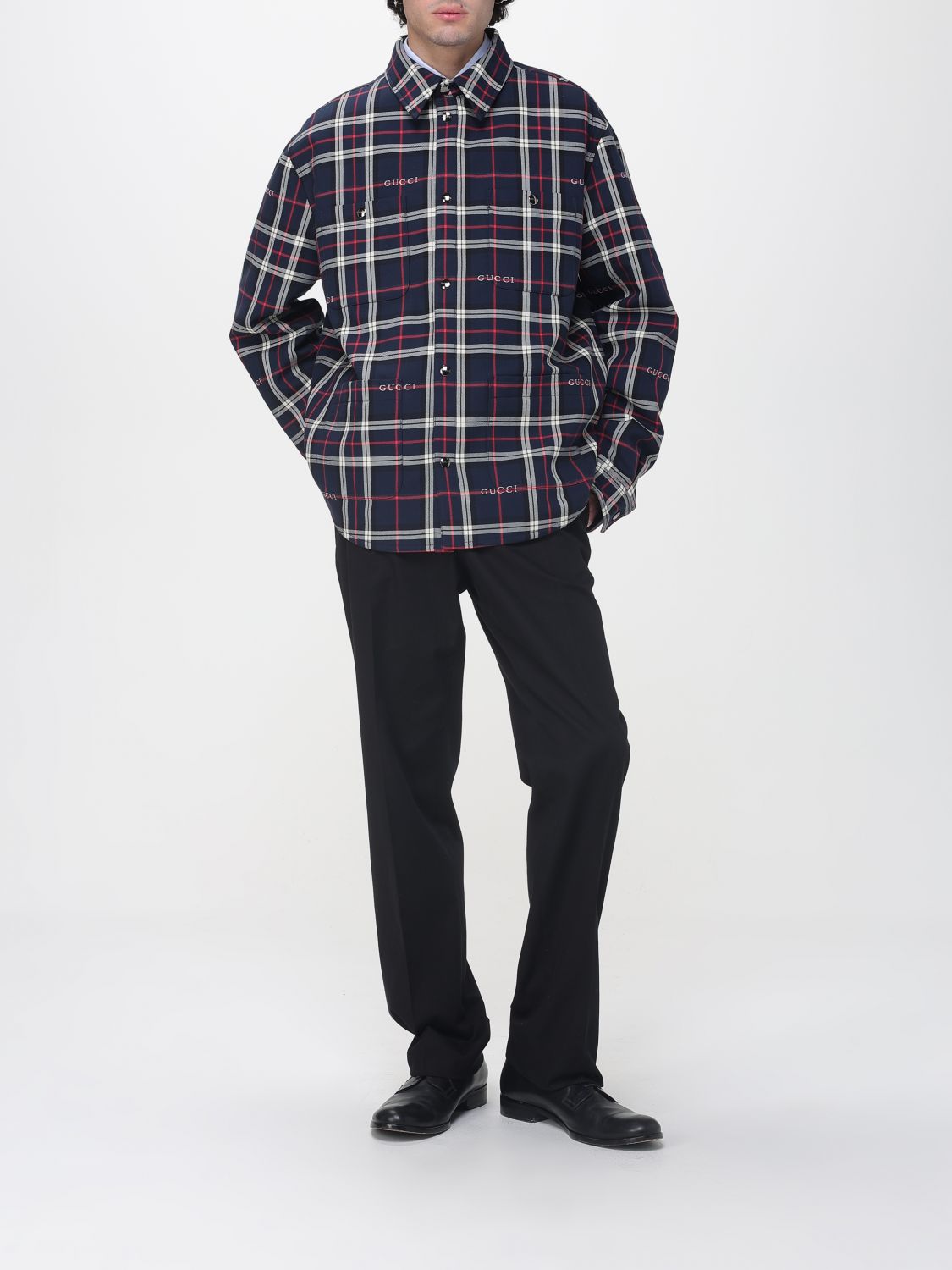 GUCCI CAMISA: Camisa hombre Gucci, Azul Oscuro - Img 2