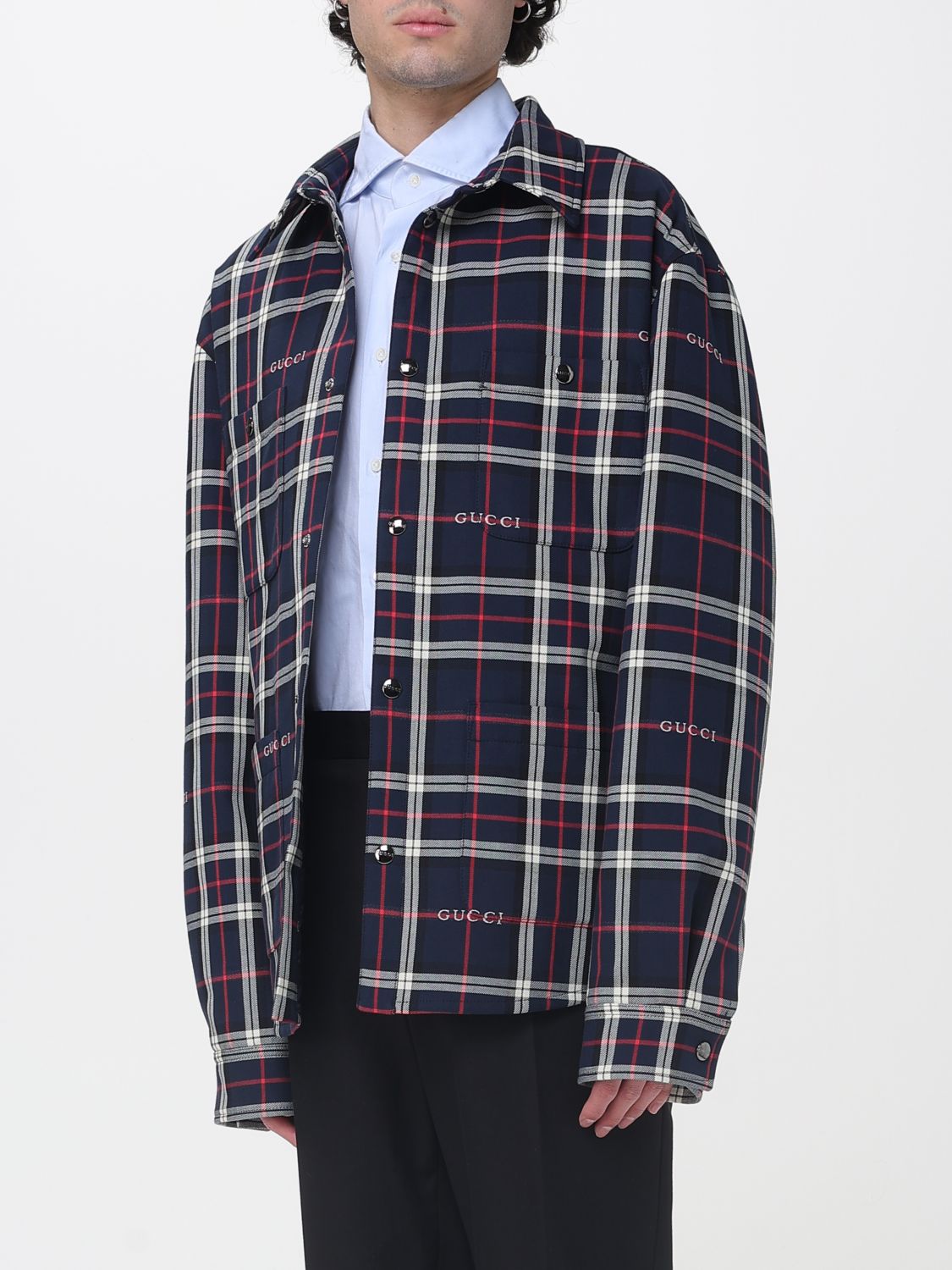 GUCCI CAMISA: Camisa hombre Gucci, Azul Oscuro - Img 4