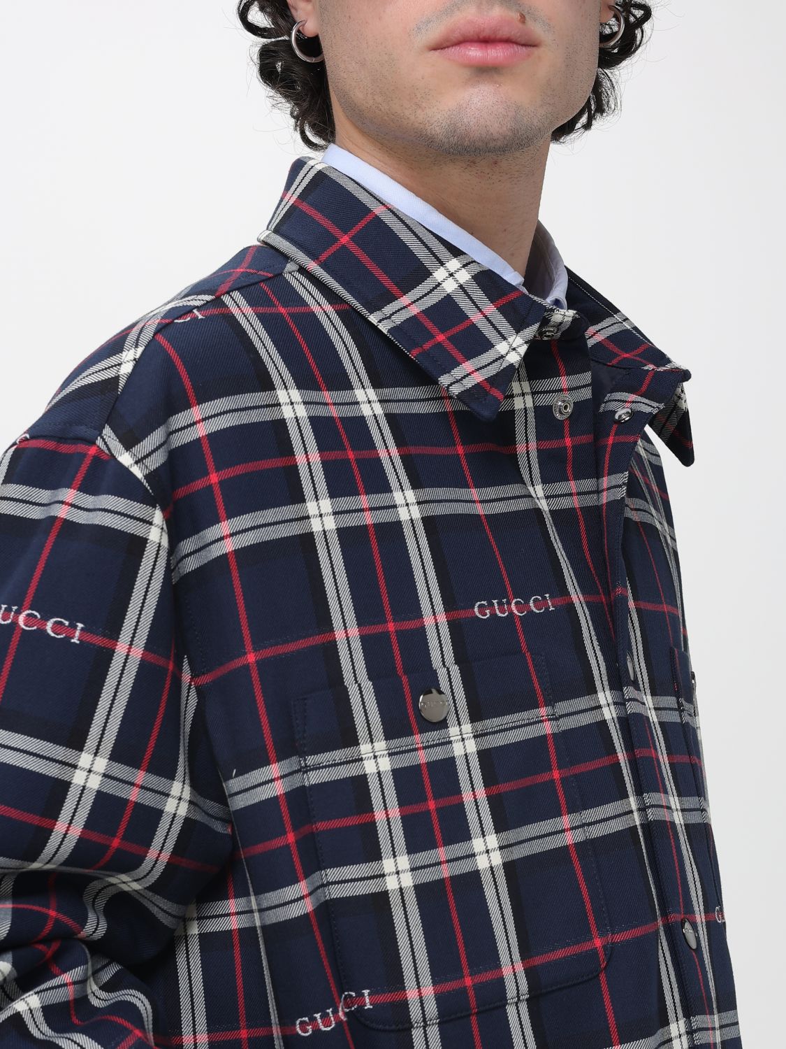 GUCCI CAMISA: Camisa hombre Gucci, Azul Oscuro - Img 5