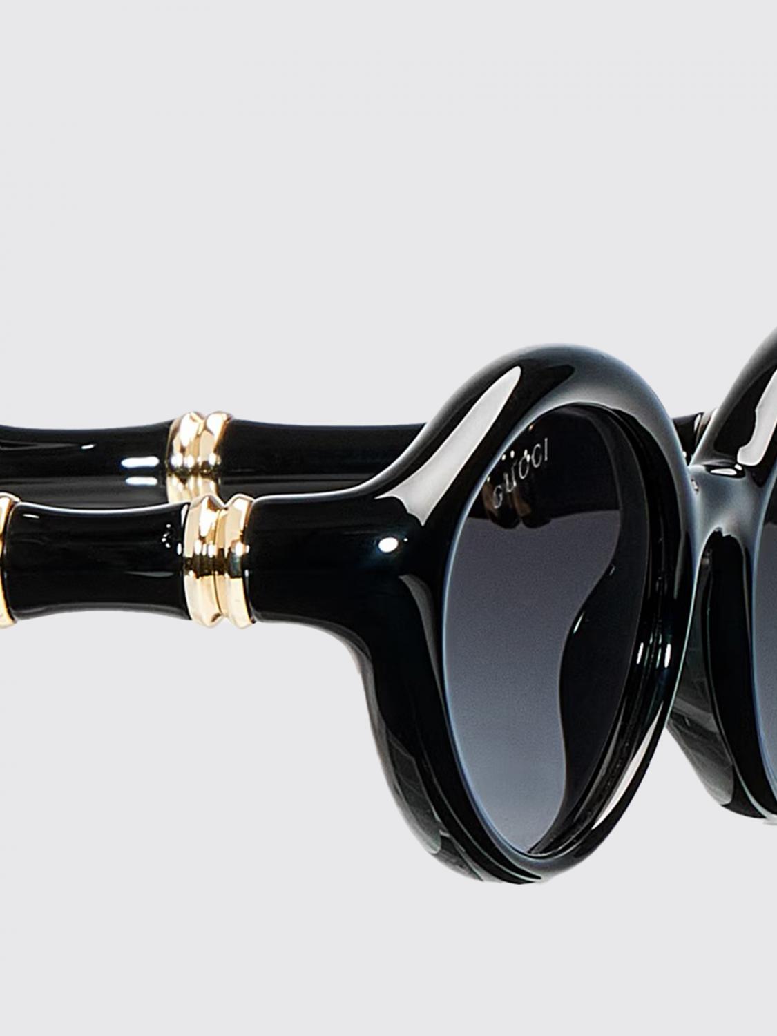 GUCCI SONNENBRILLE: Sonnenbrille aus Acetat mit Bambuseffekt Gucci, Schwarz - Img 4