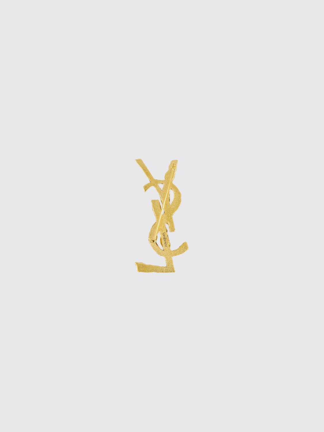 SAINT LAURENT GIOIELLO: Broche logo, Oro - Img 2