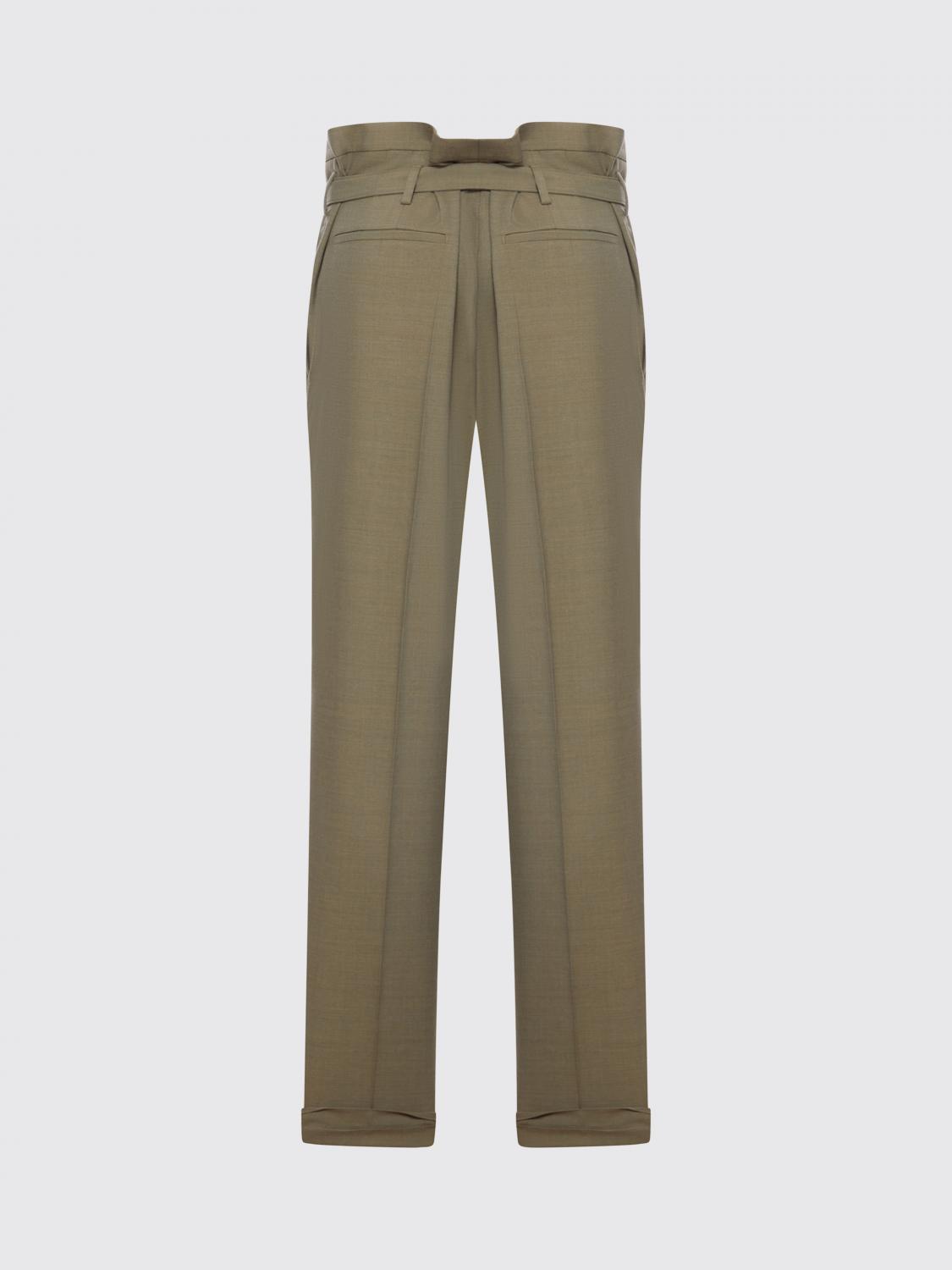 SAINT LAURENT 팬츠: Saint Laurent 클래식 울 개버딘 팬츠, 카키 - Img 3