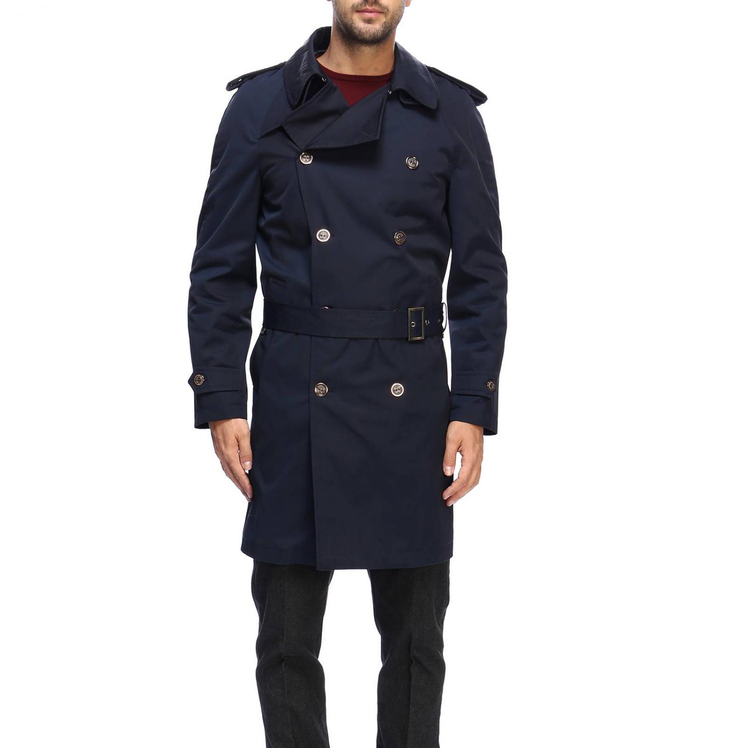 ALESSANDRO DELL'ACQUA GABARDINA: Abrigo hombre Alessandro Dell'acqua, Azul Oscuro - Img 1