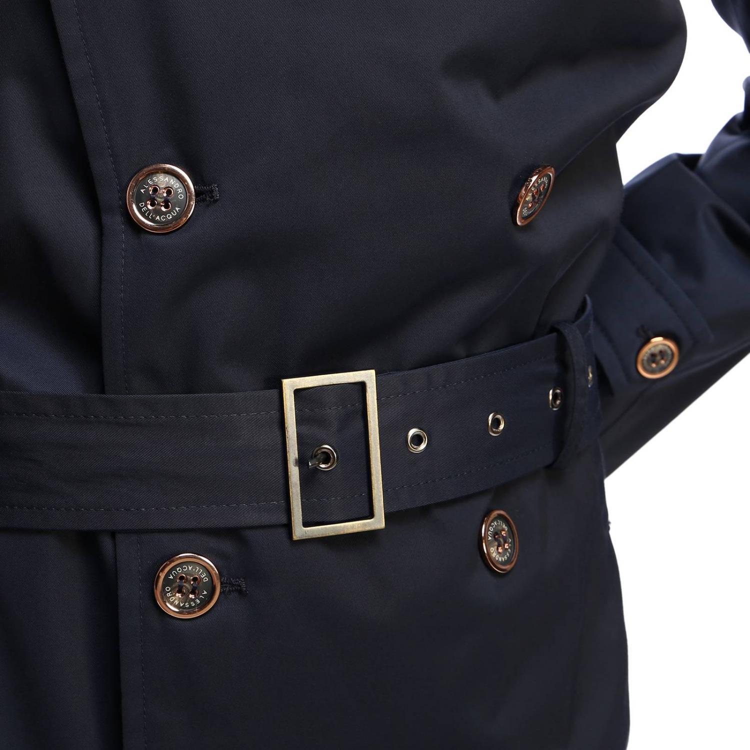 ALESSANDRO DELL'ACQUA GABARDINA: Abrigo hombre Alessandro Dell'acqua, Azul Oscuro - Img 4