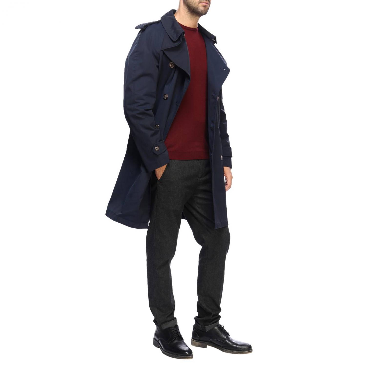 ALESSANDRO DELL'ACQUA GABARDINA: Abrigo hombre Alessandro Dell'acqua, Azul Oscuro - Img 5