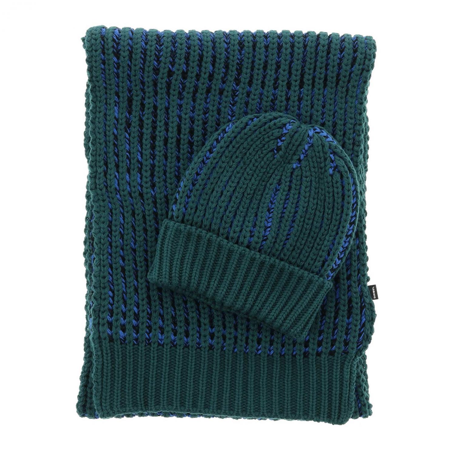 DIESEL: Scarf men Green Diesel scarf 00SJFP 0WAOW online at