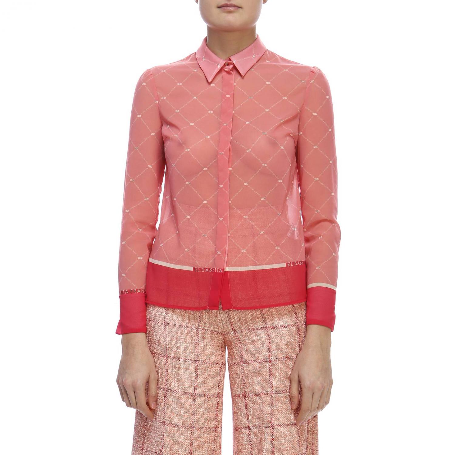 ELISABETTA FRANCHI: Camicia a maniche lunghe con fantasia EF