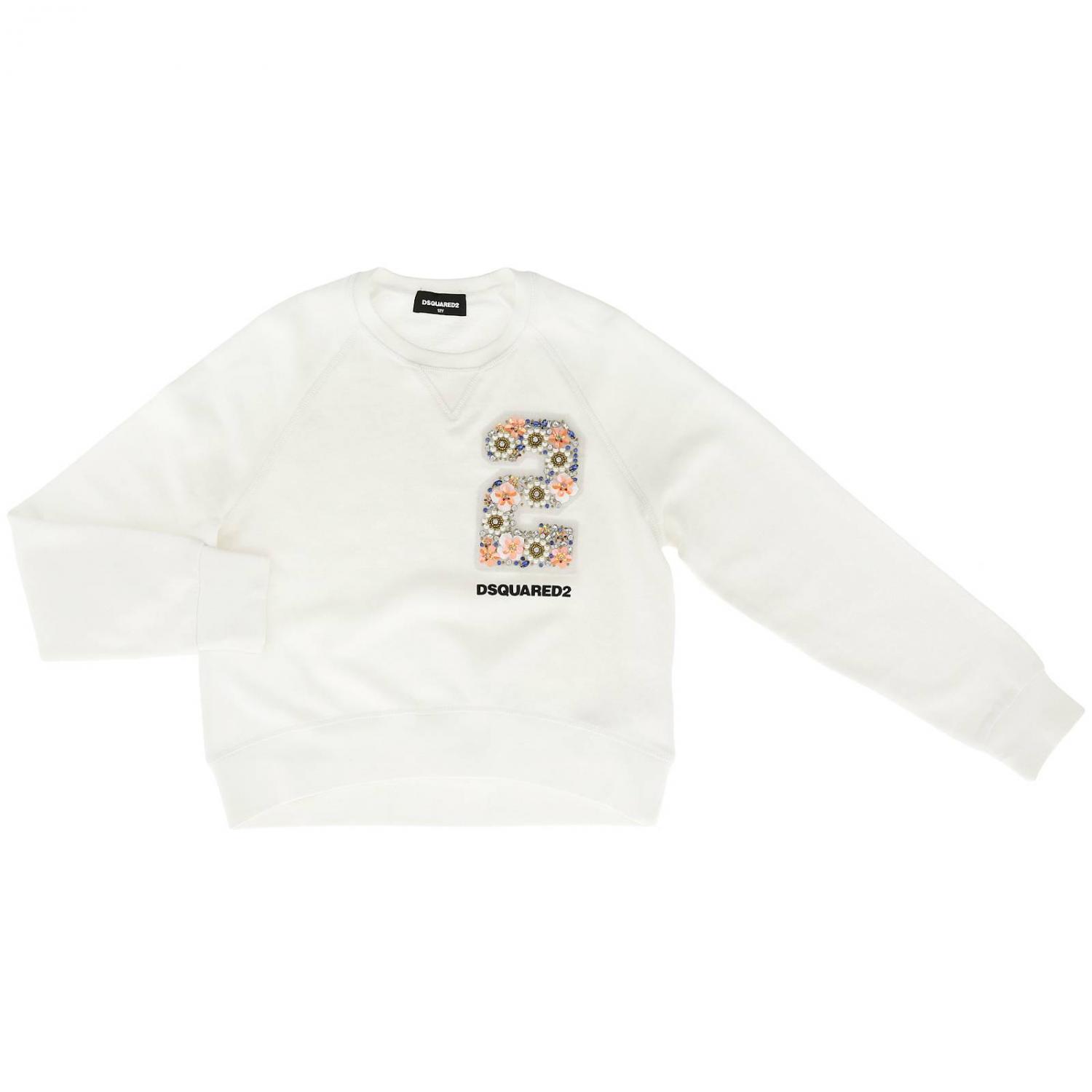 DSQUARED2 PULLOVER: Dsquared2 Junior Mädchen Pullover, Weiß - Img 1
