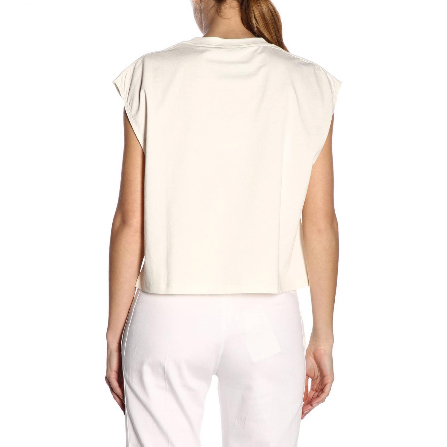 Tシャツ・カットソー PHILOSOPHY DI LORENZO SERAFINI Woman T-Shirt Yellow Cream PHILOSOPHY DI LORENZO SERAFINI: T-shirt women - Yellow Cream