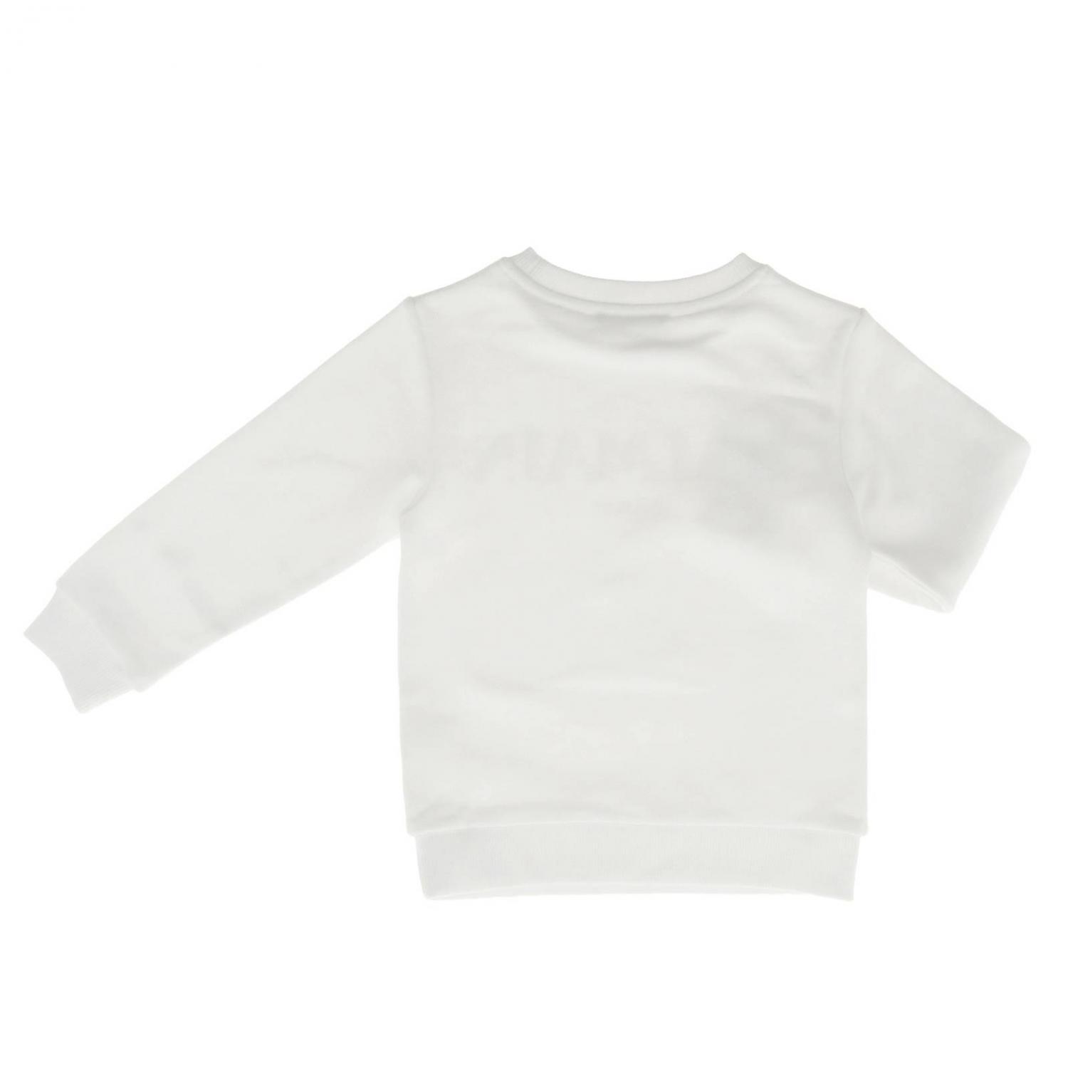 BALMAIN PULLOVER: Sweatshirt mit Rundhalsausschnitt und Maxi-Balmain-Paris-Aufdruck, Weiß - Img 2