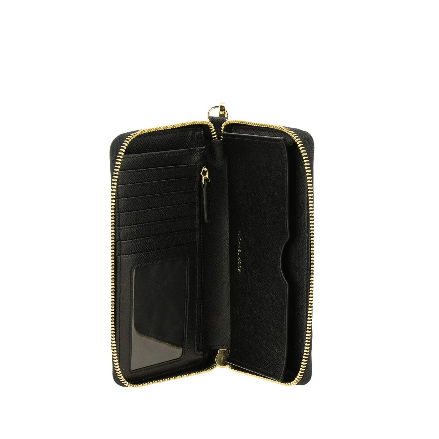 MICHAEL KORS CARTERA: Cartera de cuero martillado con solapa extraíble, Negro - Img 2