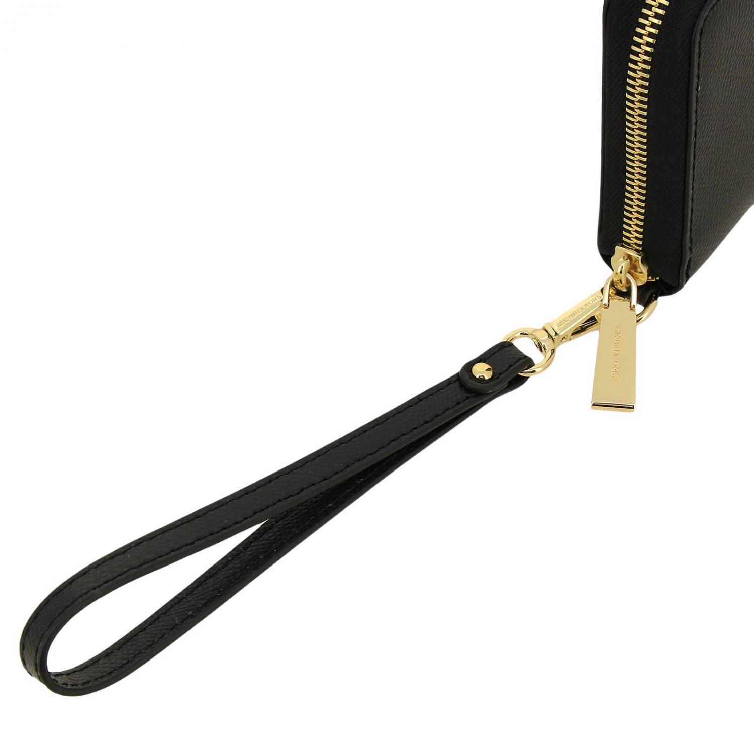MICHAEL KORS CARTERA: Cartera de cuero martillado con solapa extraíble, Negro - Img 4