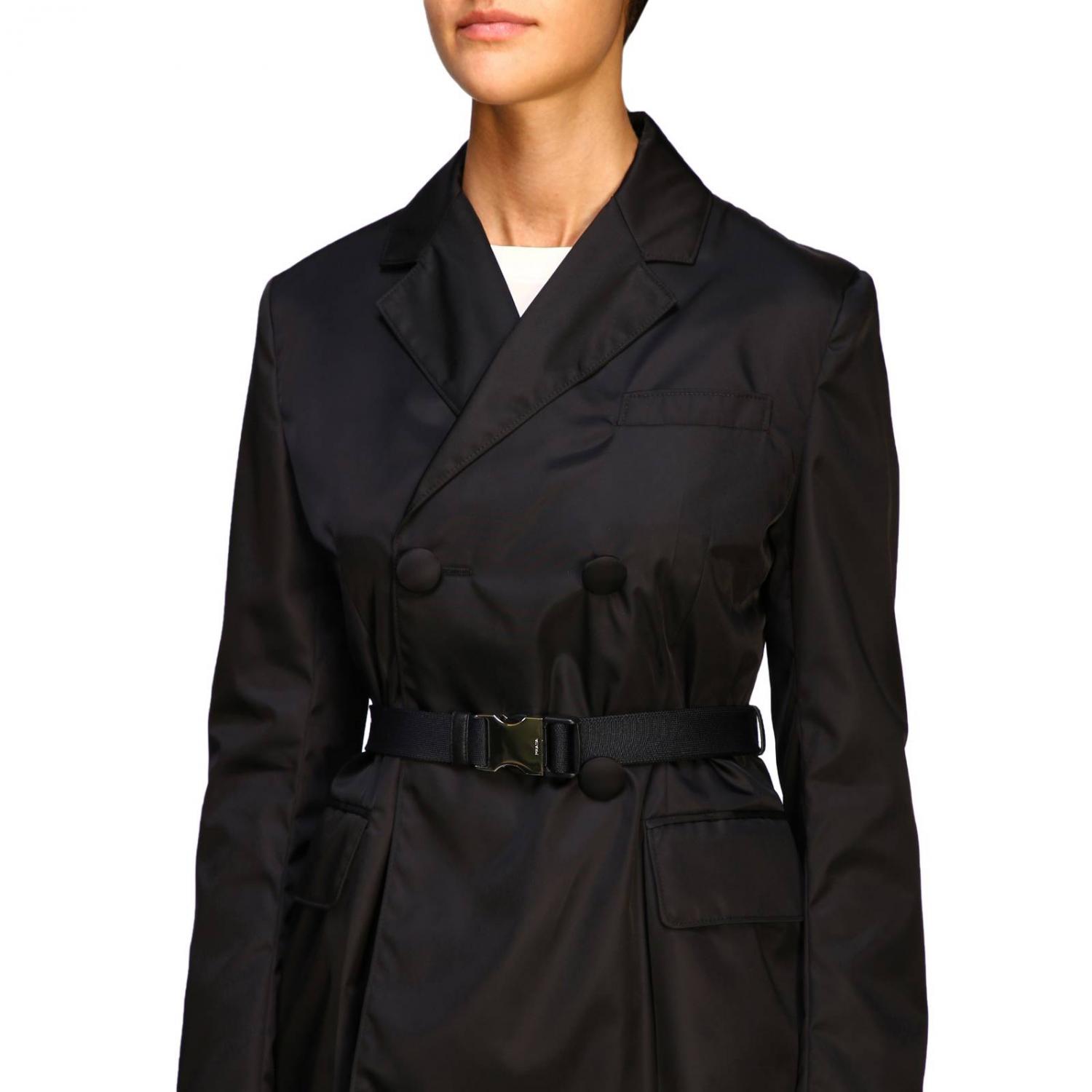 PRADA JACKE: Prada Zweireiherjacke mit Gürtel, Schwarz - Img 5