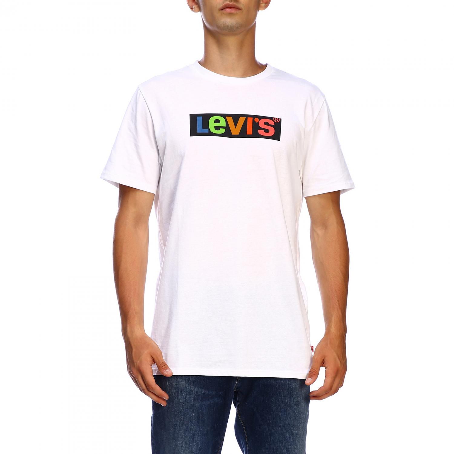 LEVI'S T-SHIRT: Levi's short-sleeved T-shirt with maxi print, White - Img 1