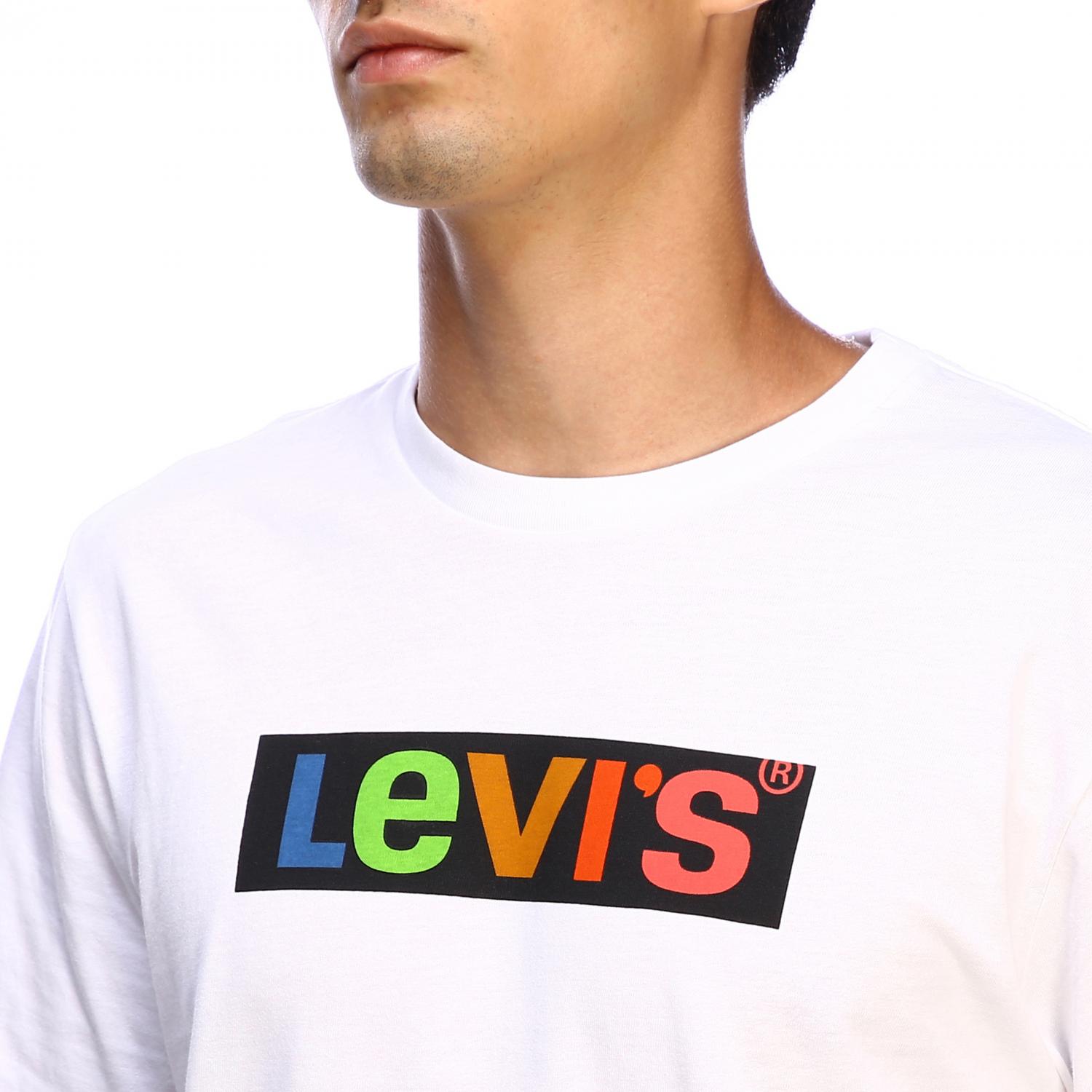 LEVI'S T-SHIRT: Levi's short-sleeved T-shirt with maxi print, White - Img 4