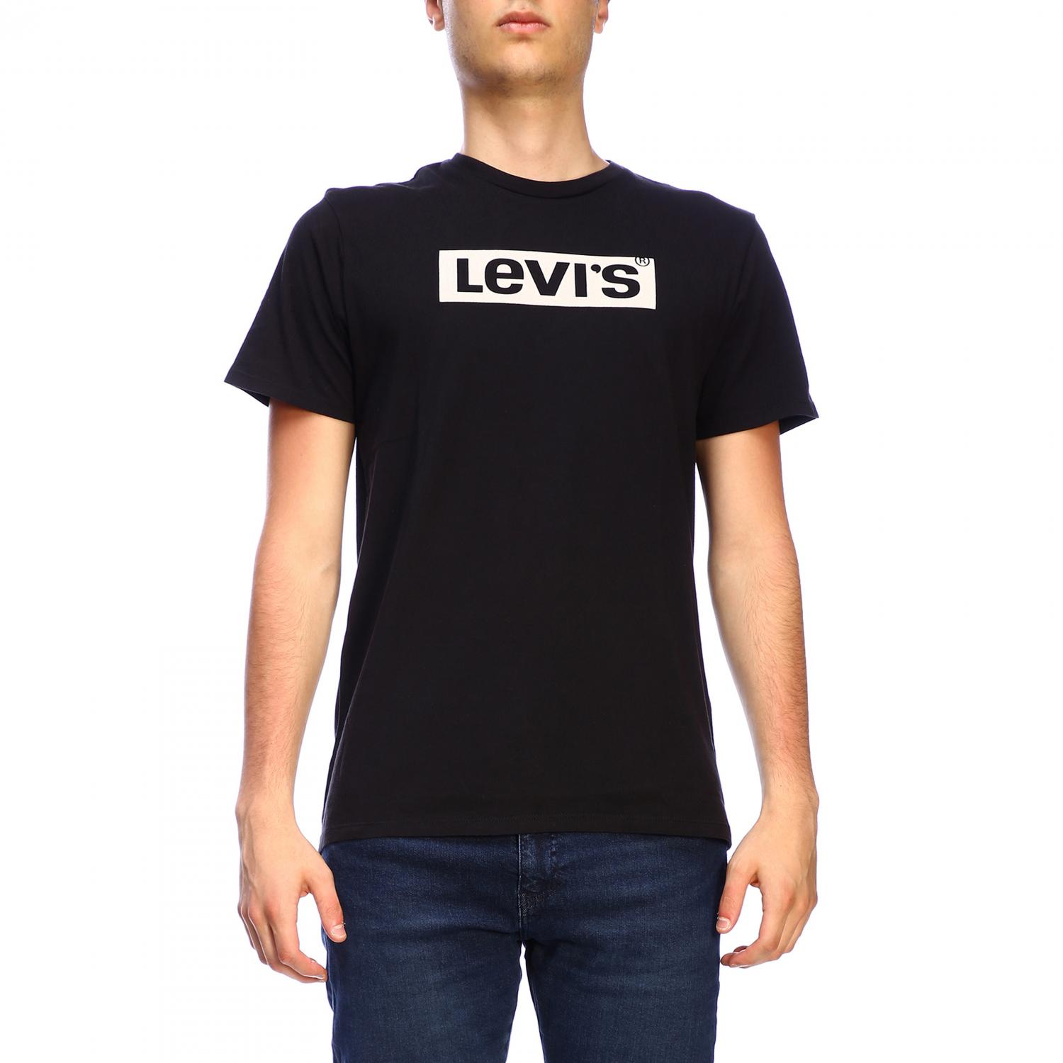 LEVI'S T-SHIRT: Levi's short-sleeved T-shirt with maxi print, Black - Img 1