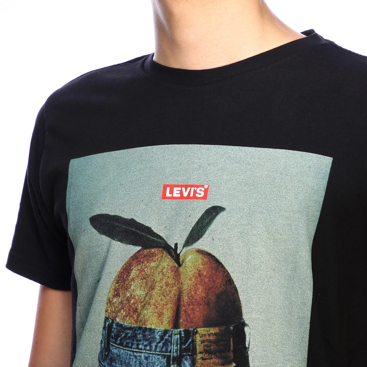 LEVI'S T-SHIRT: Levi's short-sleeved T-shirt with maxi print, Black 1 - Img 4