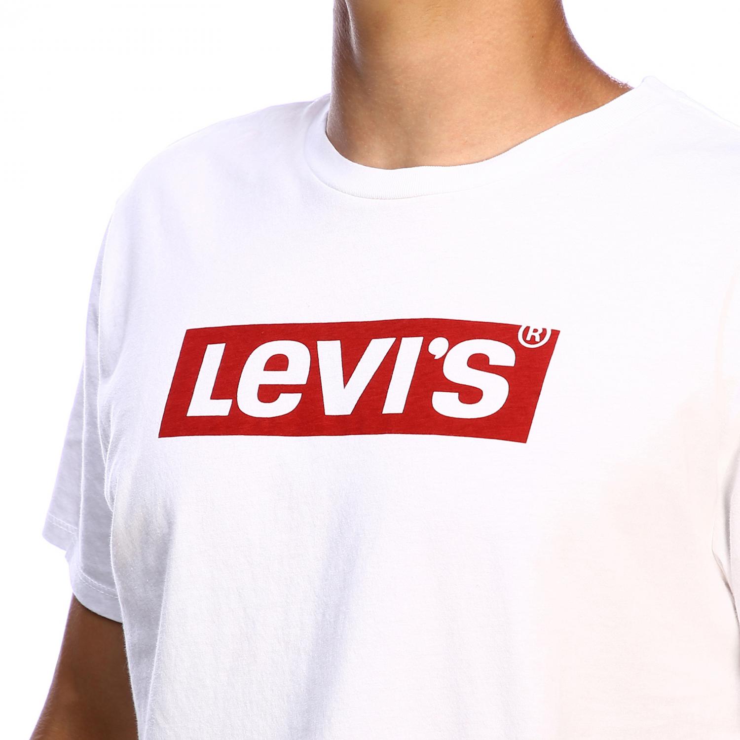 LEVI'S T-SHIRT: Levi's short-sleeved T-shirt with maxi print, White 1 - Img 4