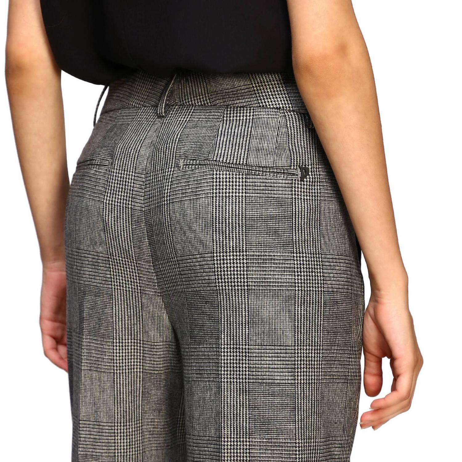 パンツ DONDUP Woman Pants Grey DP268BBF0018DHC6 904 Iron gray super 100s pure wool flat-front Cigarette Pants