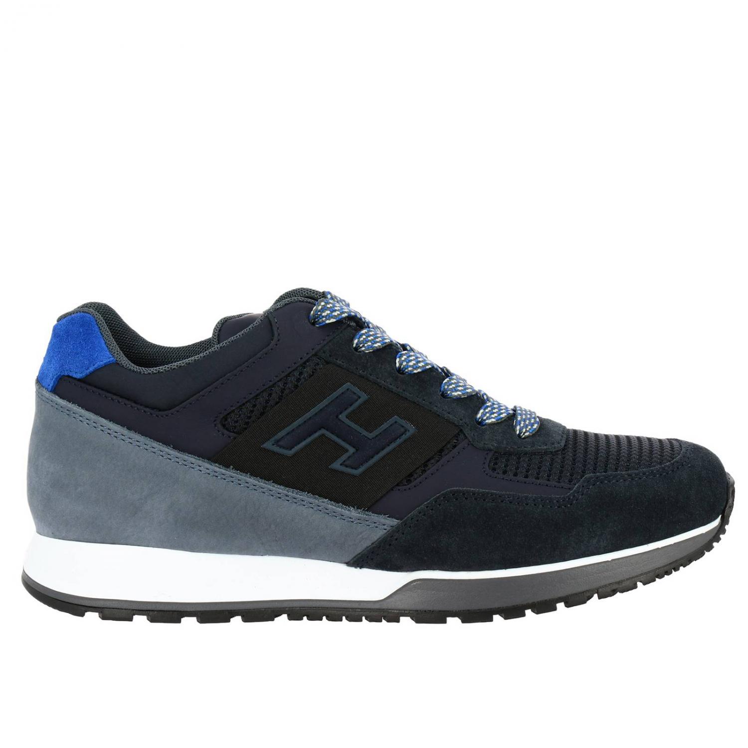 HOGAN SNEAKERS: New Interactive Hogan sneakers in leather suede and micro mesh with H flock, Yellow - Img 1