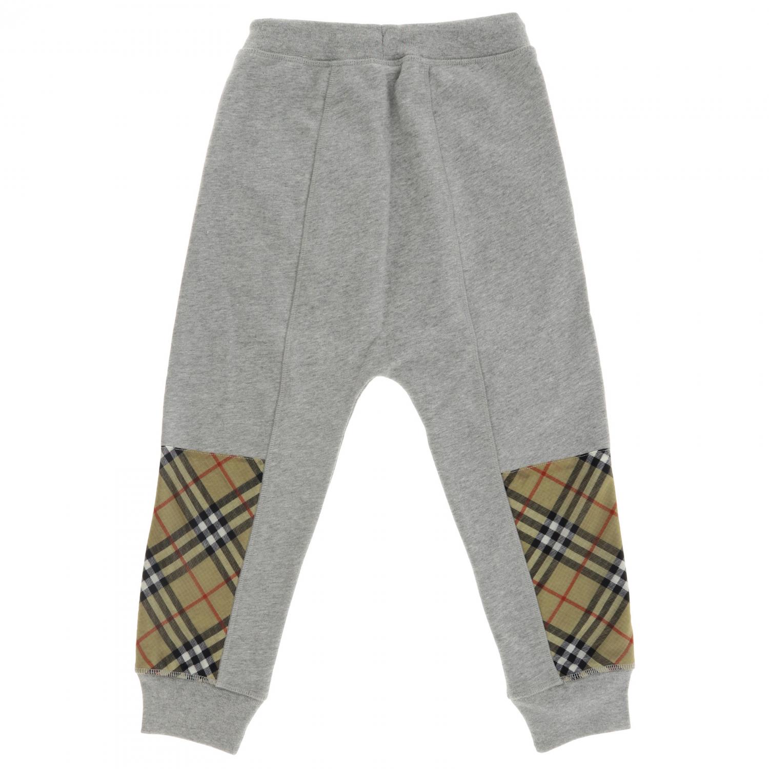 BURBERRY HOSE: Burberry Jogging Hose mit Check Patches, Grau - Img 2