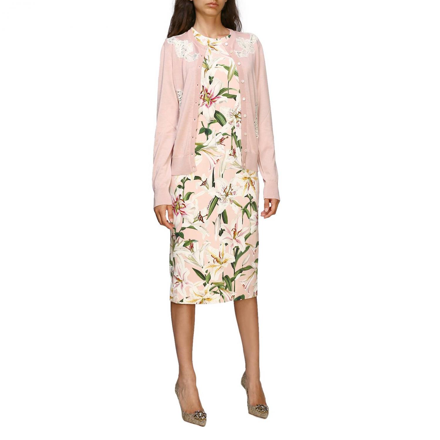DOLCE & GABBANA: dress with floral pattern - Pink | Dolce