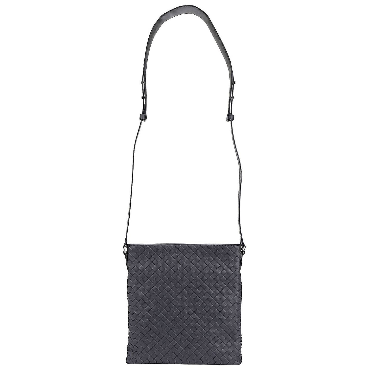 BOTTEGA VENETA BORSA A TRACOLLA: Borsello a tracolla messenger in vera pelle con lavorazione intrecciata, Antracite - Img 3