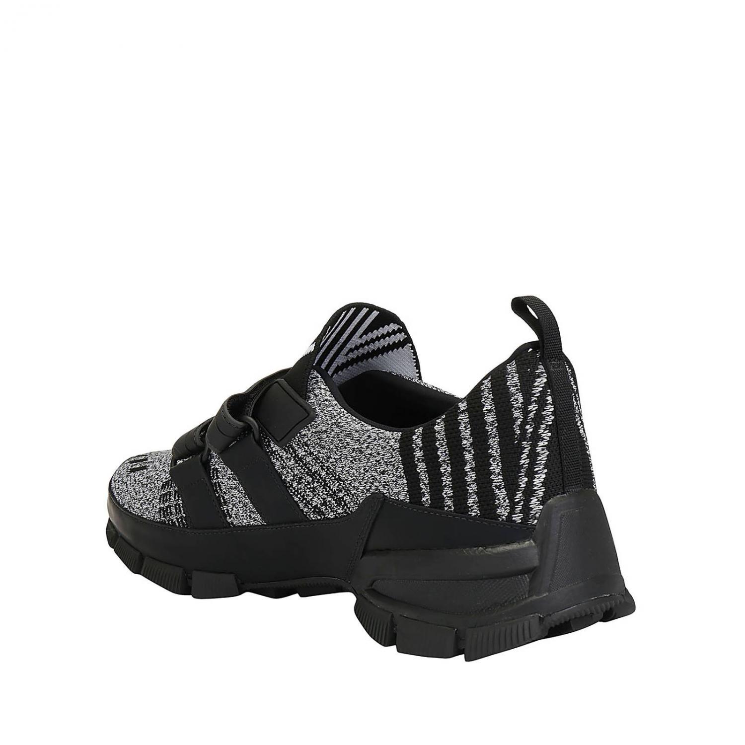 PRADA SNEAKERS: Prada sneakers in technical mesh with double buckles and rubber sole, White - Img 3