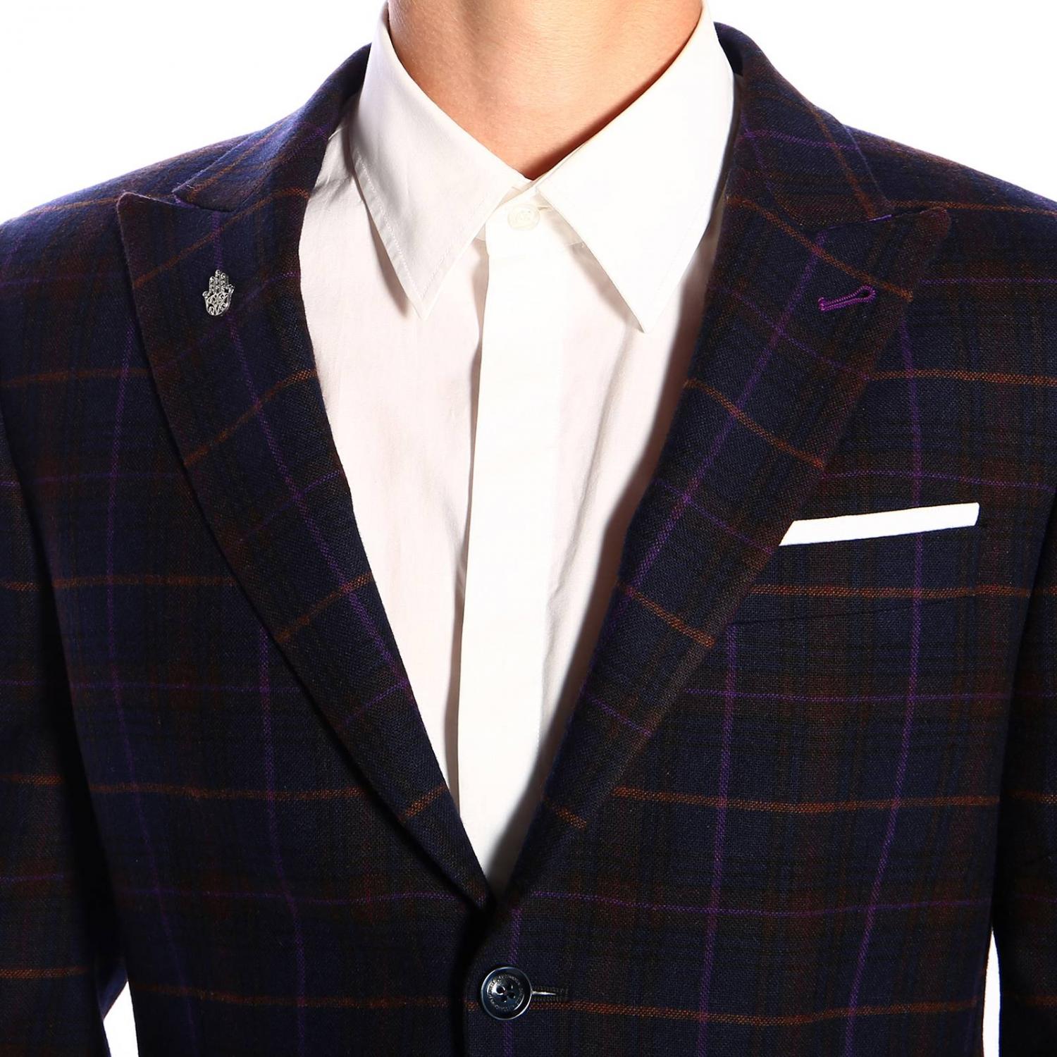 DANIELE ALESSANDRINI BLAZER: Jacket men Daniele Alessandrini, Blue - Img 5