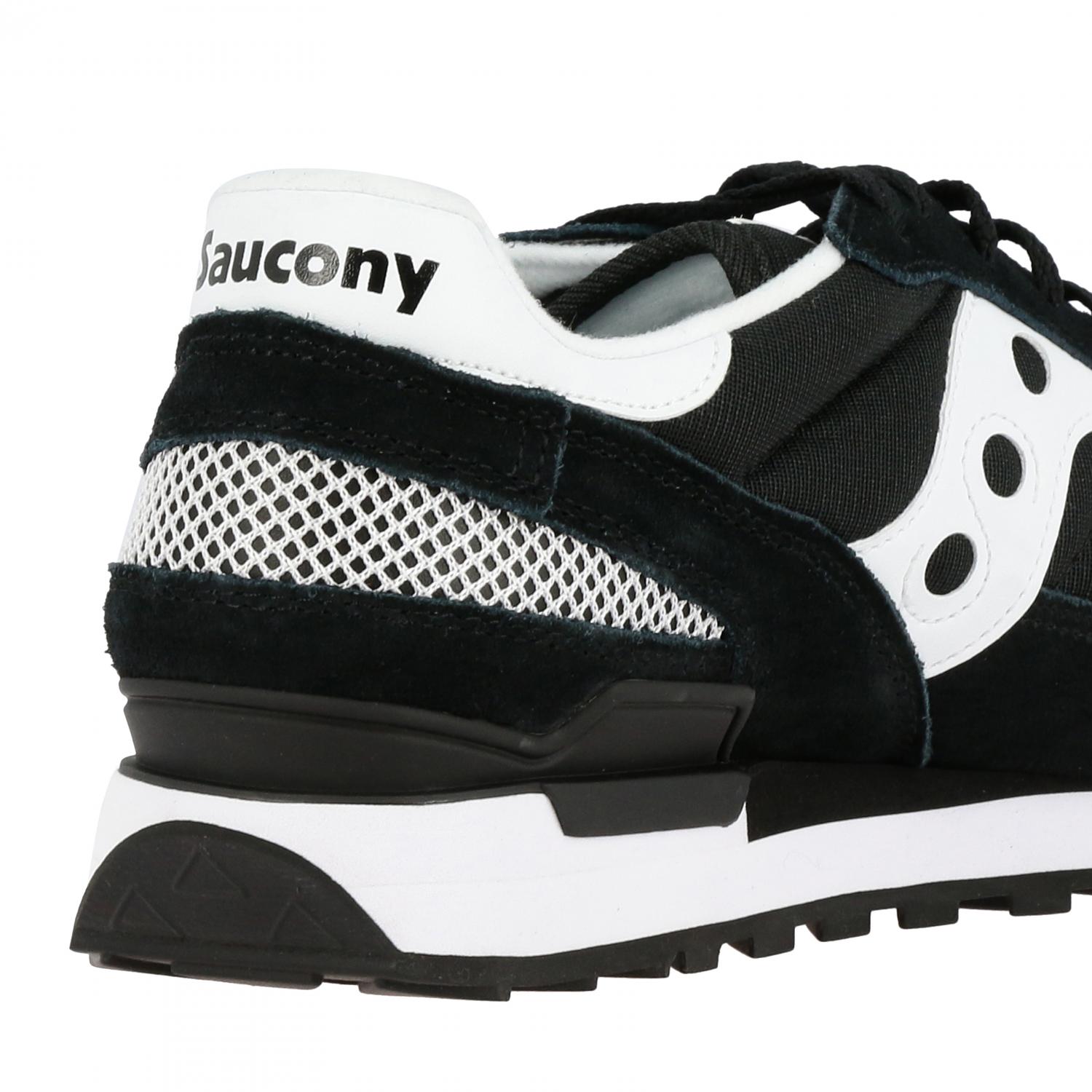 SAUCONY SNEAKERS: Sneakers Saucony in pelle scamosciata e micro rete, Nero - Img 5
