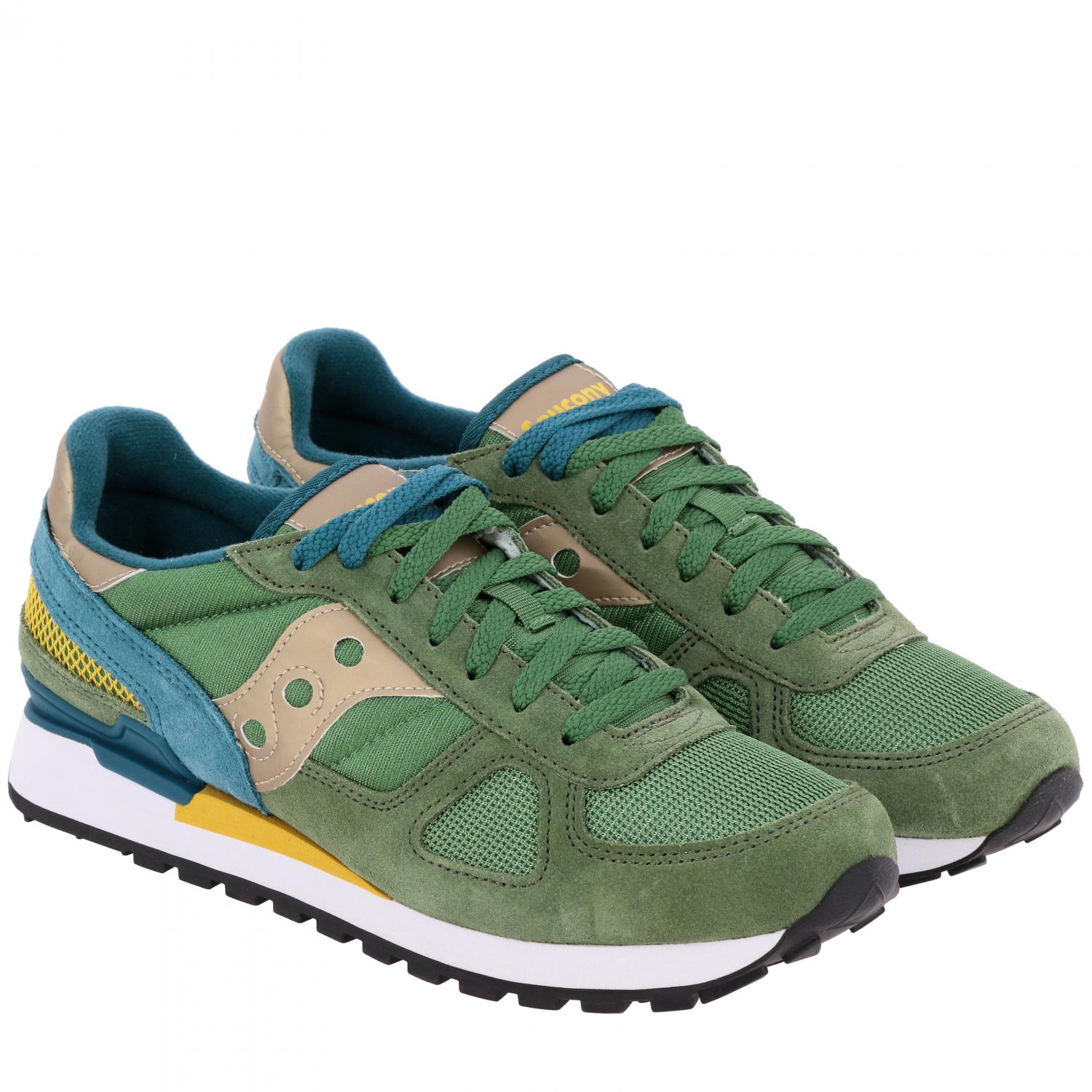 SAUCONY SNEAKERS: Sneakers Saucony in pelle scamosciata e micro rete, Verde - Img 2