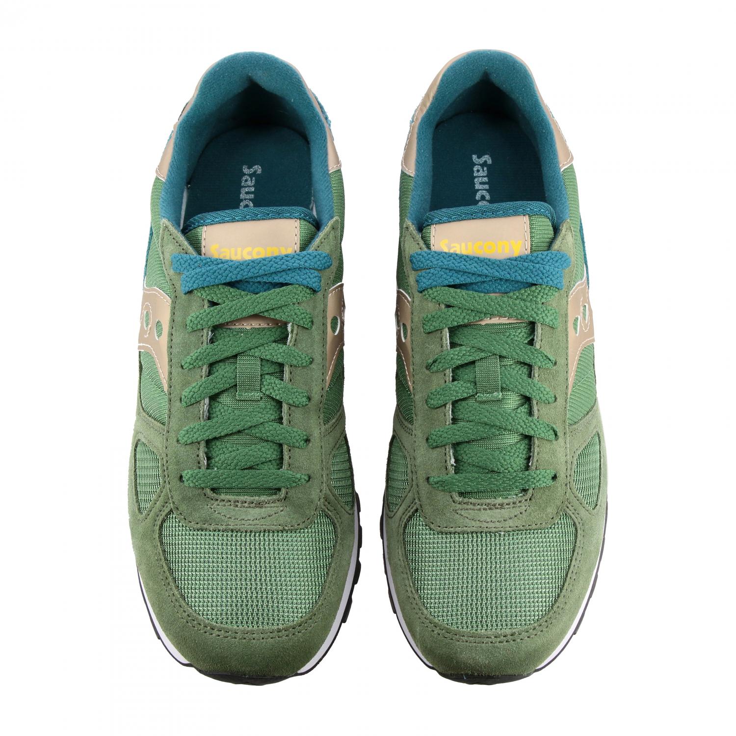 SAUCONY SNEAKERS: Sneakers Saucony in pelle scamosciata e micro rete, Verde - Img 3