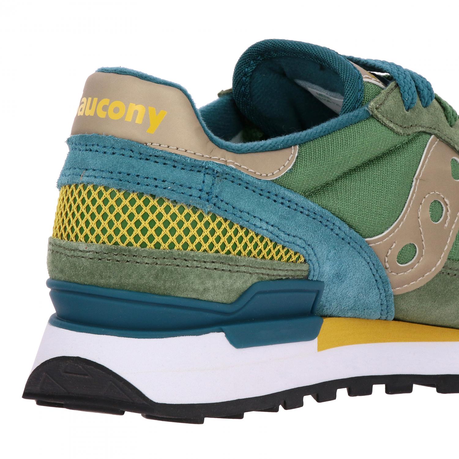 SAUCONY SNEAKERS: Sneakers Saucony in pelle scamosciata e micro rete, Verde - Img 5