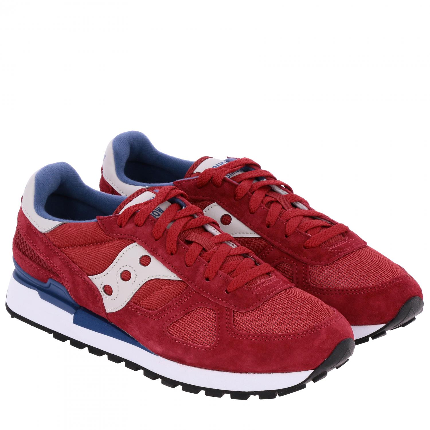 SAUCONY SNEAKERS: Sneakers Saucony in pelle scamosciata e micro rete, Rosso - Img 2