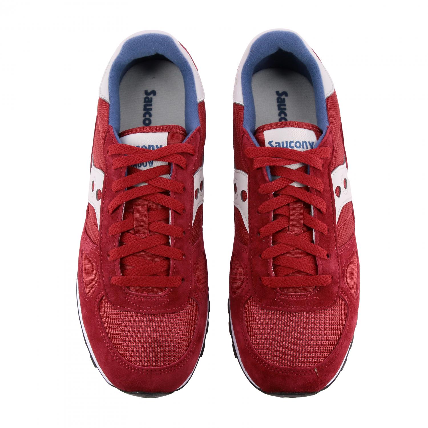 SAUCONY SNEAKERS: Sneakers Saucony in pelle scamosciata e micro rete, Rosso - Img 3